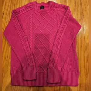 GAP Women's Pink Cable Knit Sweater